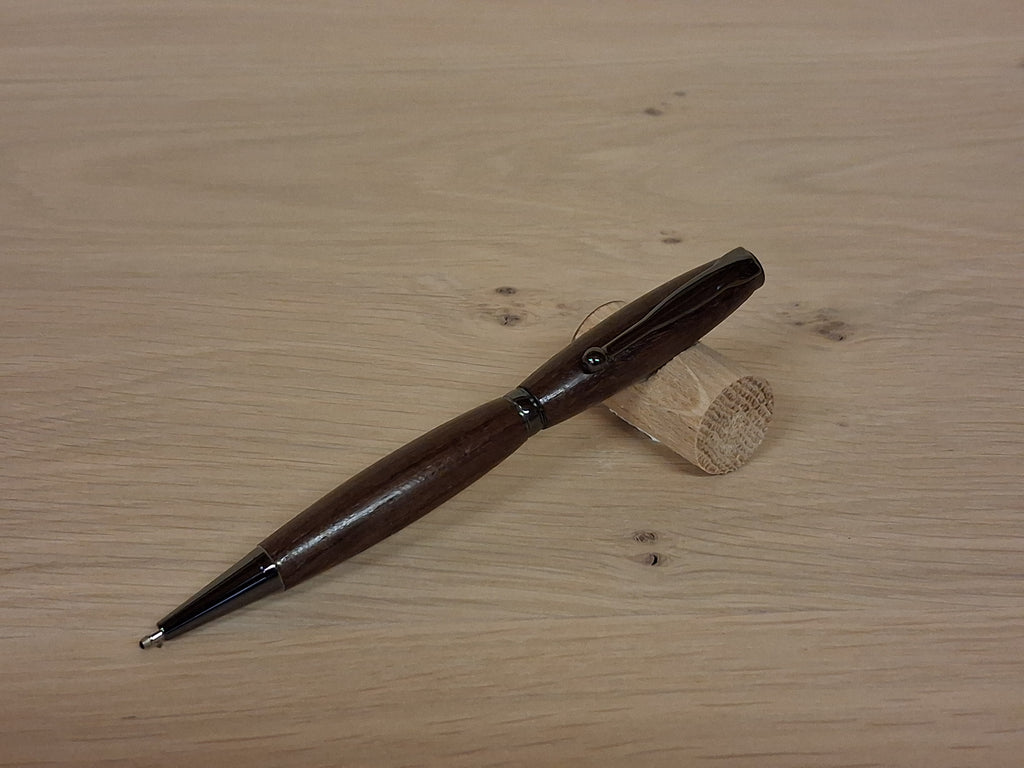 Stylo en palissandre - Métal finition anthracite.