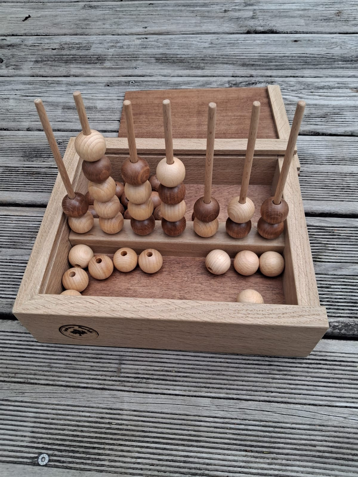 Jeu QuadriBilles en bois artisanal fabriqué en France en chêne et hêtre